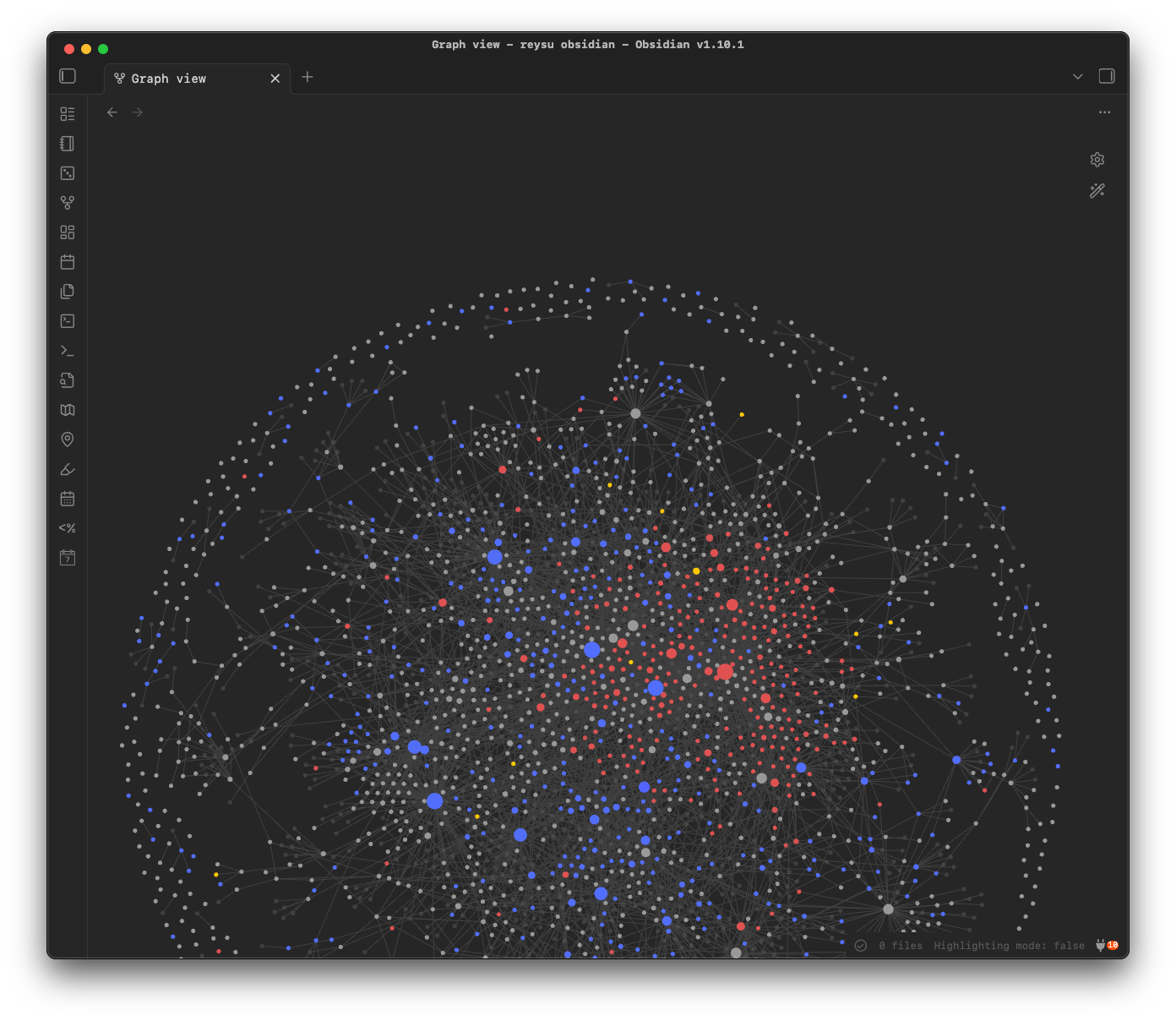 obsidian graph view — 2 years and ~3000 files later